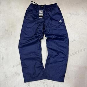 NWT Adidas 2010 Varsity II Track Pants Men Size Medium Nylon Baggy Relaxed Y2K